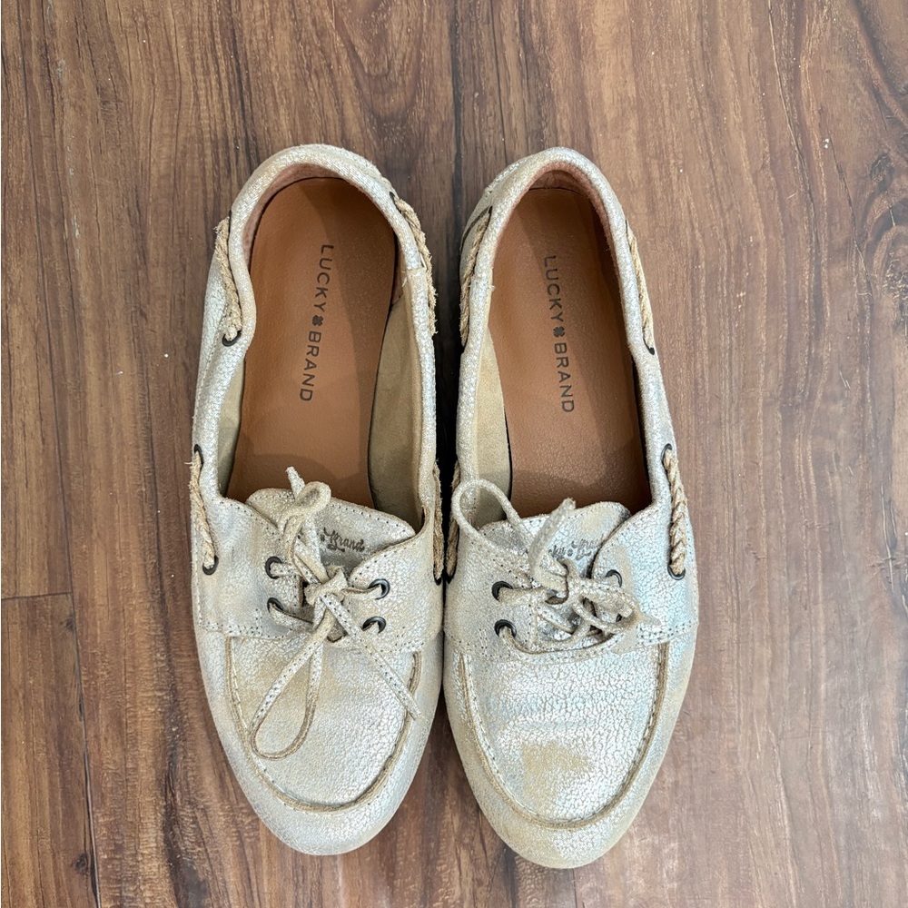 Lucky Brand gold loafer/boat shoes